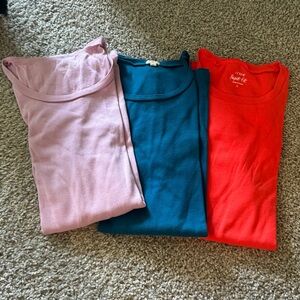 EUC! Set of 3 jcrew long sleeve shirts perfect fit size large blue lilac orange